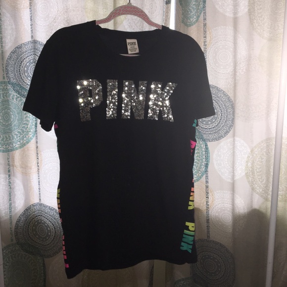 PINK Victoria Secret Black Shirt - Picture 1 of 8